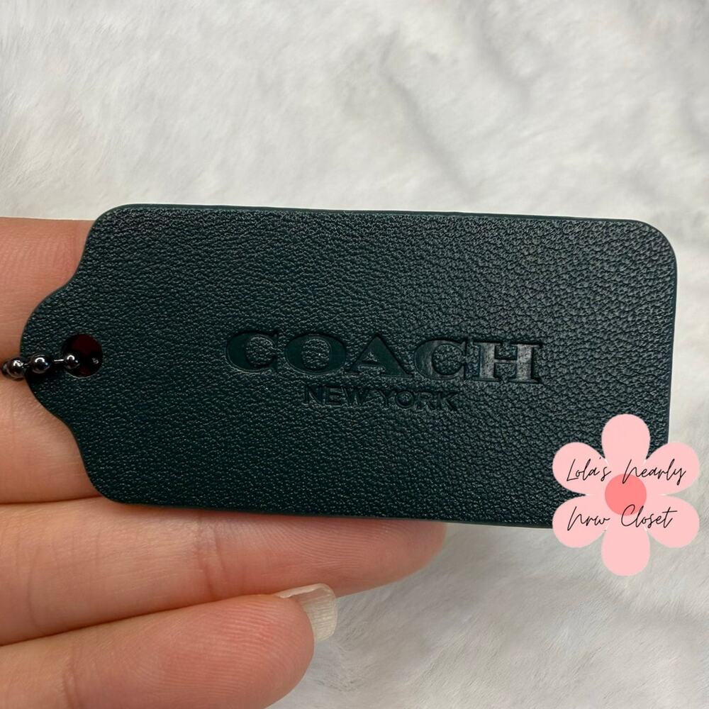 2" COACH Green Fob Bag Charm Hang tag Hangtag